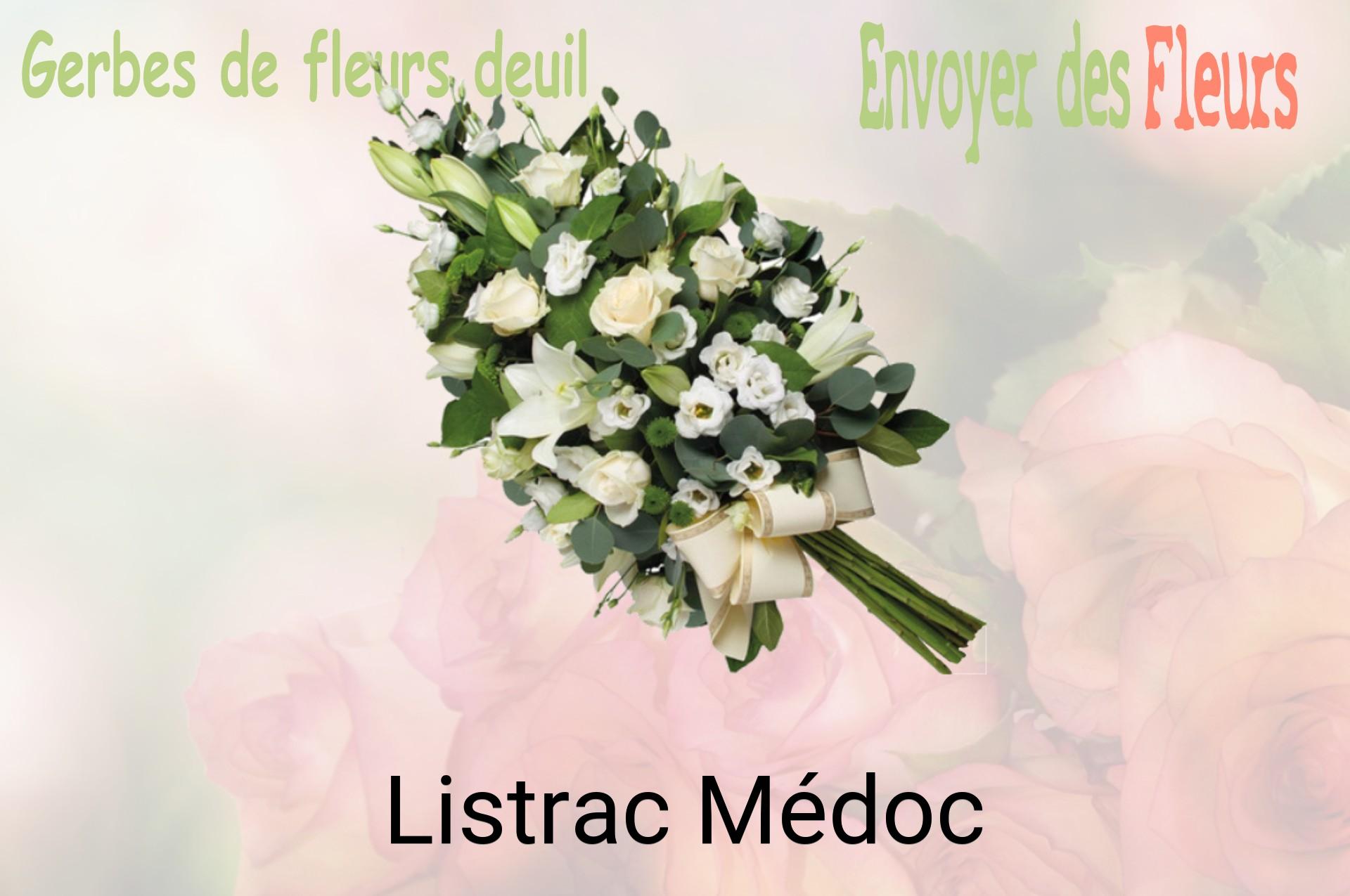 Gerbe de fleurs de deuil livrée à Listrac-Médoc